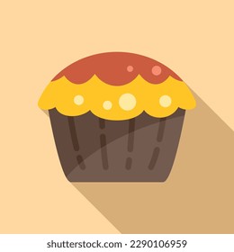 Healthy muffin icon flat vector. Cake food. Sweet menu