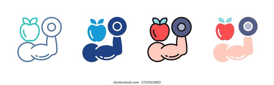 Healthy Muscle icon set multiple style collection