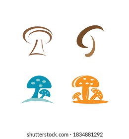 healthy mushroom logo icon vector template