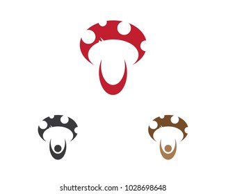 healthy mushroom logo vector template