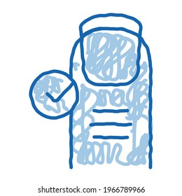 healthy nail sketch icon vector. Hand drawn blue doodle line art healthy nail sign. isolated symbol illustration