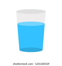 healthy natural juice or water beverage flat design icon.