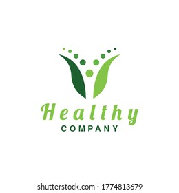 Diseño de Logotipo Sano Natural Leaf Con Nutrición De Vitamina Cultivada En Productos Biológicos