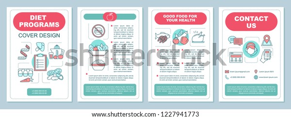 Healthy Nutrition Brochure Template Layout Dieting Stock Vector ...