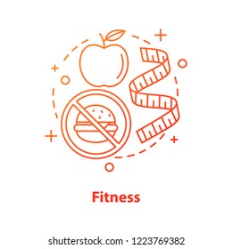 Healthy nutrition concept icon. Fitness idea thin line illustration. Organic food. Losing weight. Vector isolated outline drawing