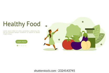 conjunto de ilustraciones nutricionales saludables. los personajes comían verduras frescas con huevos y leches. alimentación equilibrada con el concepto de dieta. ilustración vectorial.