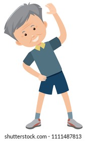 Healthy Old Man on White Background illustration
