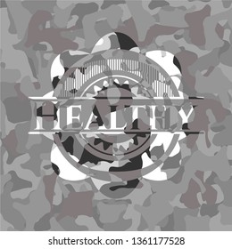 Healthy on grey camo pattern
