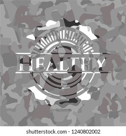 Healthy on grey camouflage texture