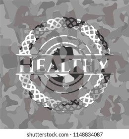 Healthy on grey camouflaged pattern