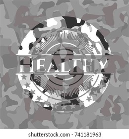 Healthy on grey camouflaged pattern