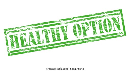 healthy option green vector stamp on white background