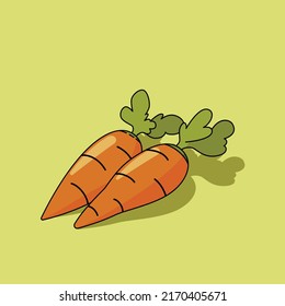 healthy orange carrot simple vector illustration 