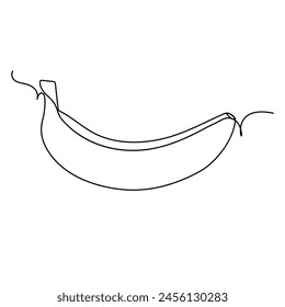 Healthy organic banana fruits continuous single one line drawing art vector design