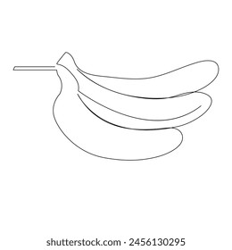 Healthy organic banana fruits continuous single one line drawing art vector design