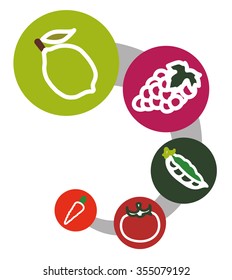 Healthy and organic concept with food icons design, vector illustration 10 eps graphic.