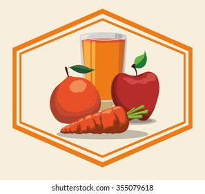Healthy and organic concept with food icons design, vector illustration 10 eps graphic.