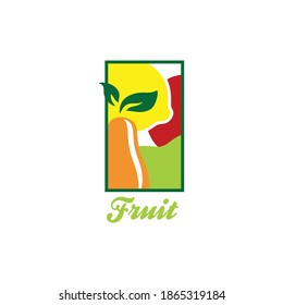 Healthy Organic eco vegetarian food Logo design vector template. Ecology fresh from farm fruits Logotype concept icon.
