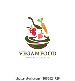 Healthy Organic eco vegetarian food Logo design vector template. Ecology Health eco Organic Logo fresh from farm vegetables Logotype concept icon.
