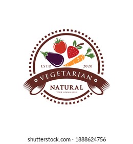 Healthy Organic eco vegetarian food Logo design vector template. Ecology Health eco Organic Logo fresh from farm vegetables Logotype concept icon.
