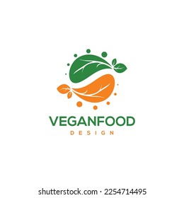 Healthy Organic eco vegetarian food Logo design vector template. Ecology Health eco Organic Logo fresh from farm vegetables Logotype concept icon.