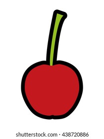 Healthy and organic food. cherry icon. vector graphic