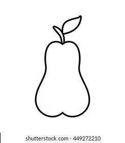 Healthy and organic food concept represented by pear icon. isolated and flat illustration 