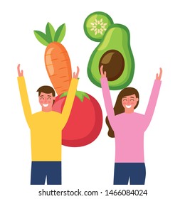 Healthy and organic food design, Fresh natural market product quality and eco theme Vector illustration