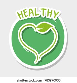 healthy organic food with natural leaf