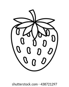 Healthy and organic food. strawberry icon. vector graphic