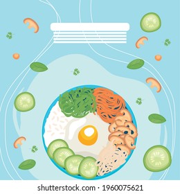 Healthy and organic salad bowl poster