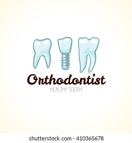 Healthy  orthodontist teeth.  Dental Clinic. Dentist Logo Vector Template