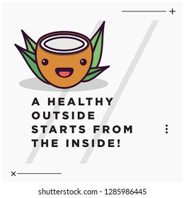 A healthy outside starts from the inside quote poster design