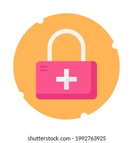 Icono de candado saludable. icono de vector de seguridad 