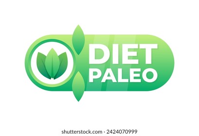 Healthy Paleo Diet Emblem with Vibrant Green Leaves for Nutritional Guidance