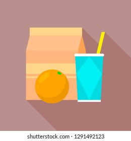 Healthy paper lunchbox icon. Flat illustration of healthy paper lunchbox vector icon for web design