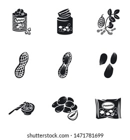 Healthy peanut icon set. Simple set of 9 healthy peanut vector icons for web design isolated on white background