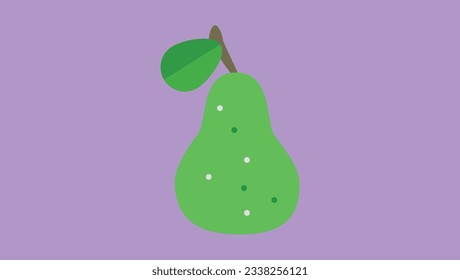 Healthy pear vector with purple background