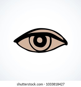 Healthy people circle visual element isolated on white backdrop. Web simple medic ui logo concept. Freehand black ink linear hand drawn emblem sketchy in art retro scribble style pen on paper