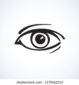 Healthy people circle visual element isolated on white backdrop. Web simple medic ui logo concept. Freehand black ink linear hand drawn emblem sketchy in art retro scribble style pen on paper