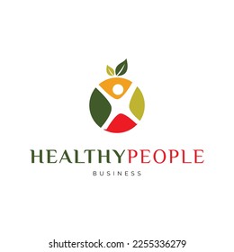 Healthy People or Healthy Food Icon Logo Design Template