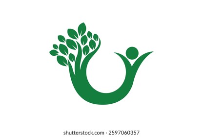 Healthy people leaf life logo design People Life Logo Green people vector logo