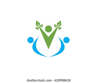 Healthy People Leaf Logo