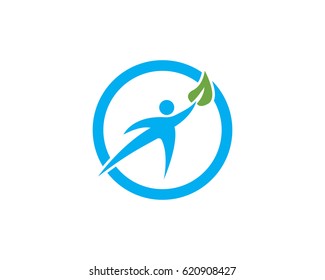 Healthy People Leaf Logo
