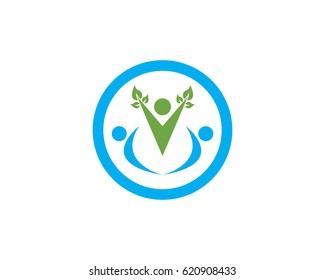 Healthy People Leaf Logo