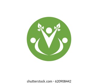 Healthy People Leaf Logo