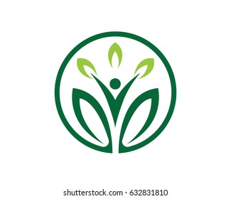 Healthy People Leaf Logo