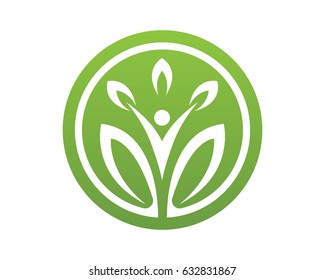 Healthy People Leaf Logo