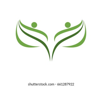 Healthy People Leaf Logo