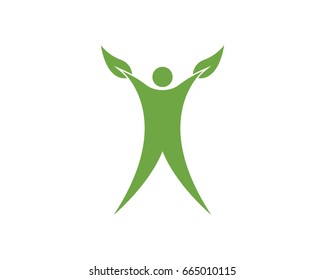 Healthy People Leaf Logo